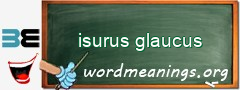 WordMeaning blackboard for isurus glaucus